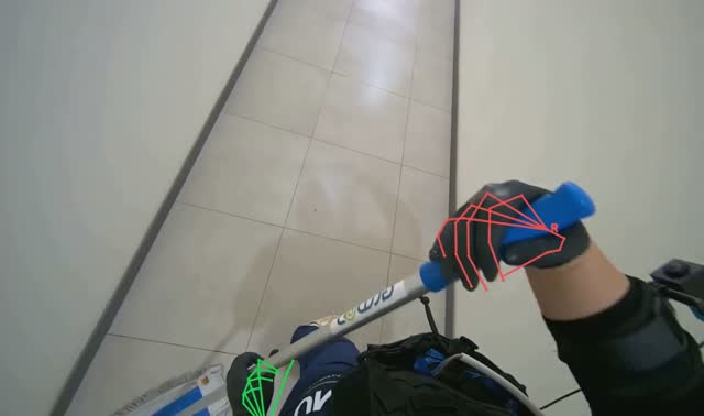 Mopping hallway floor: egocentric robotics sample