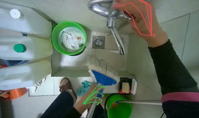 Cleaning mop and handle: egocentric robotics sample