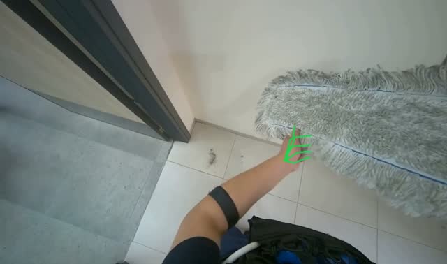 Gathering debris with mop: egocentric robotics sample