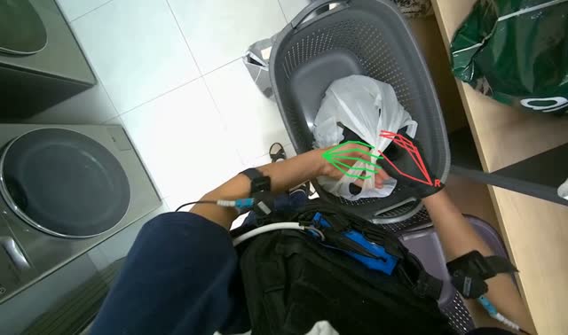 Packing sorted clothes into bag: egocentric robotics sample