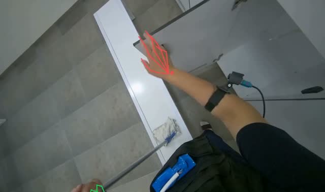 Cleaning lockers with mop: egocentric robotics sample