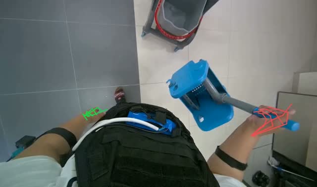 Preparing Cleaning Supplies: egocentric robotics sample