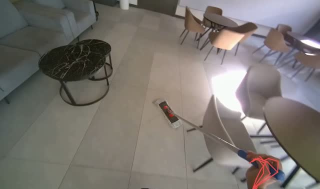 Mopping reception area floor: egocentric robotics sample