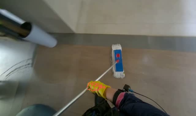 Mopping wooden floor: egocentric robotics sample