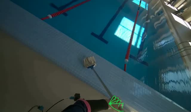 Mopping tiled pool ledge: egocentric robotics sample