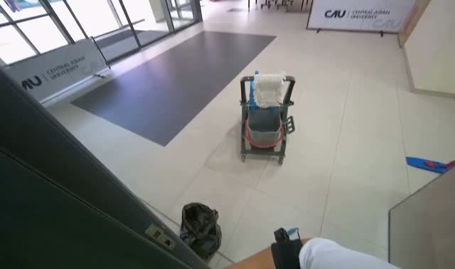 Preparing mop for cleaning: egocentric robotics sample