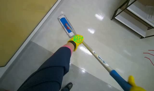 Mopping office floor: egocentric robotics sample