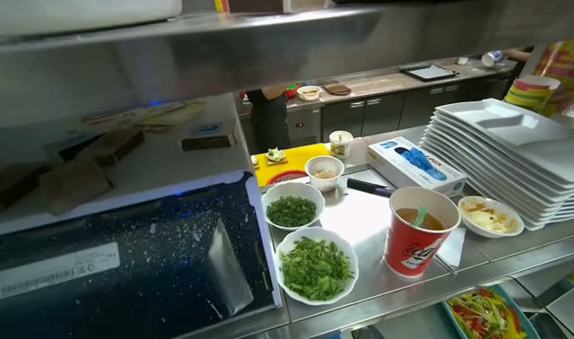 Cooking ingredients in pan: egocentric robotics sample