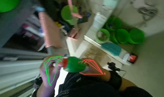 Preparing cleaning supplies: egocentric robotics sample