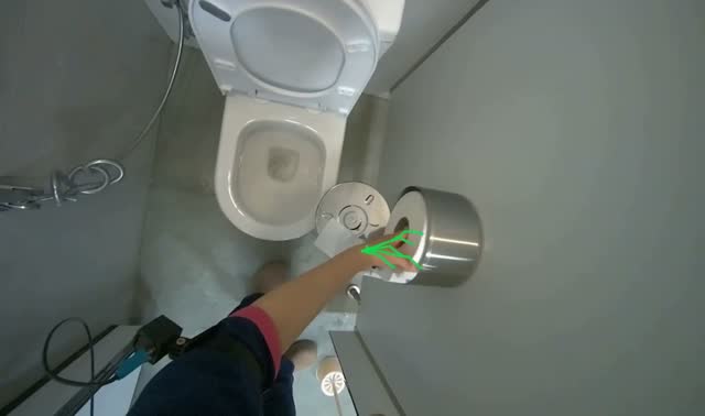 Replacing toilet paper roll: egocentric robotics sample