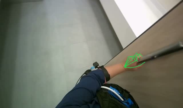 Wedging item in door to keep it open: egocentric robotics sample