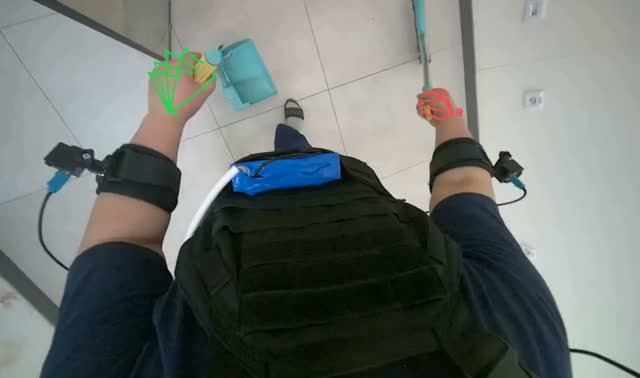 Sweeping floor with broom and dustpan: egocentric robotics sample
