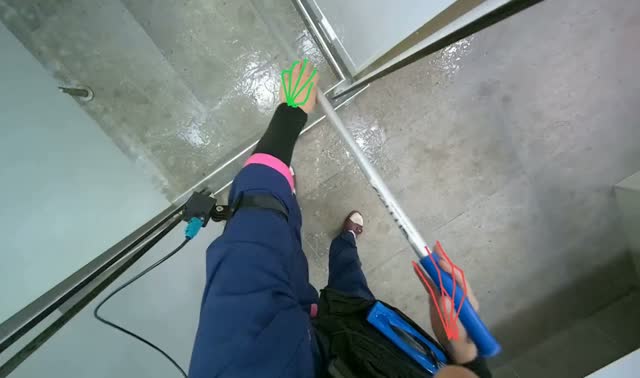 Mopping bathroom floor: egocentric robotics sample