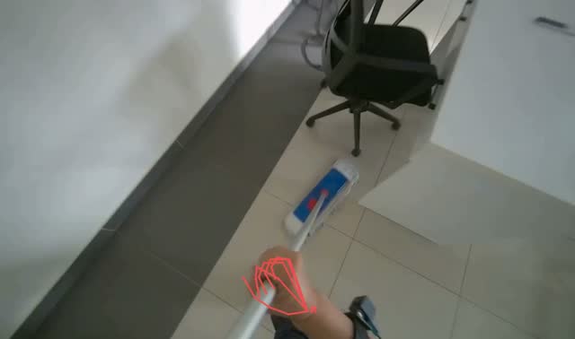 Mopping room floor: egocentric robotics sample