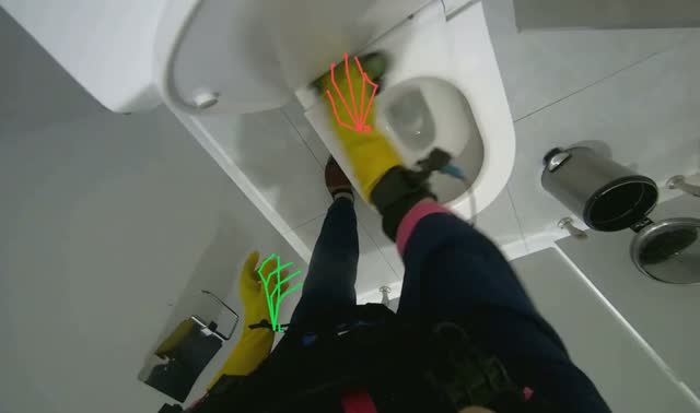 Cleaning toilet: egocentric robotics sample