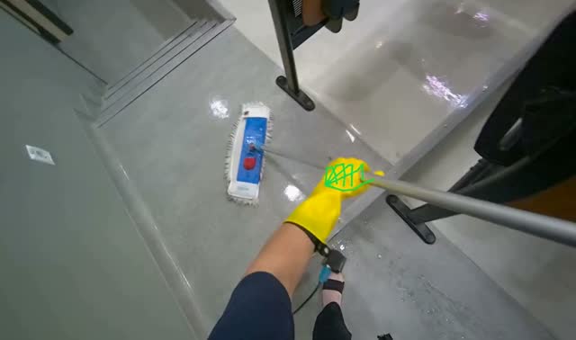 Mopping classroom stairs: egocentric robotics sample