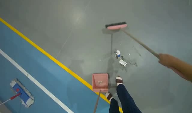 Sweeping debris from floor: egocentric robotics sample
