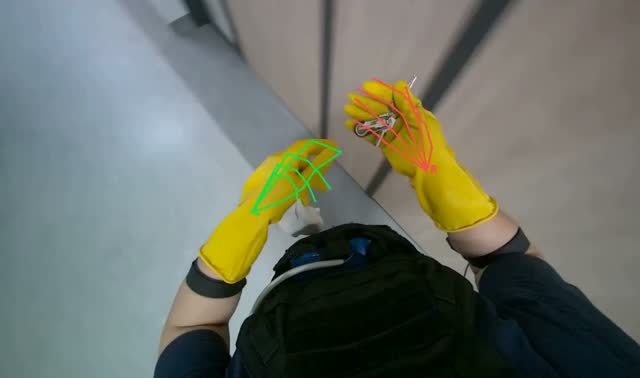 Wiping door handle: egocentric robotics sample