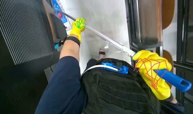 Mopping auditorium floor: egocentric robotics sample