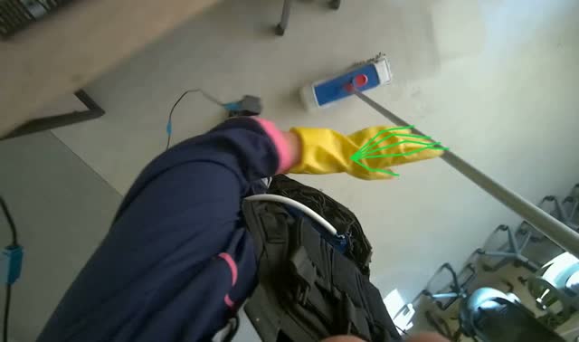 Mopping office floor and moving chairs: egocentric robotics sample