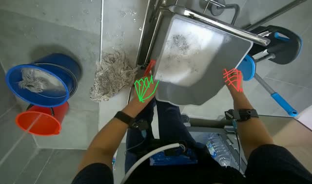 Rinsing and wringing mop head: egocentric robotics sample