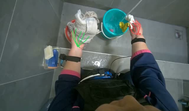 Cleaning drain area: egocentric robotics sample