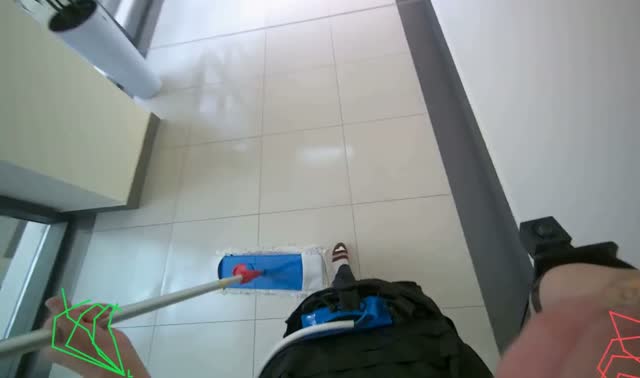 Mopping tiled floor: egocentric robotics sample