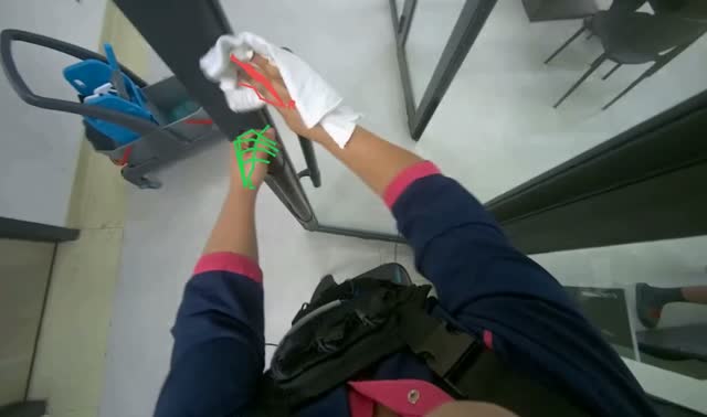 Wiping door frame and handle: egocentric robotics sample