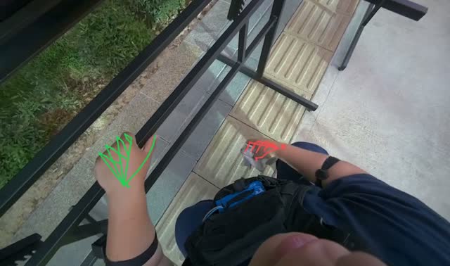 Wiping outdoor table: egocentric robotics sample