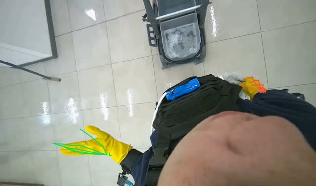 Cleaning floor with mop: egocentric robotics sample