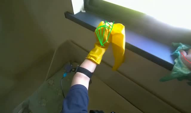Wiping window sill: egocentric robotics sample