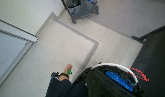 Collecting trash and preparing mop: egocentric robotics sample