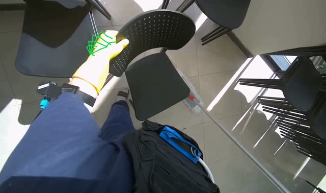 Mopping cafeteria floor: egocentric robotics sample