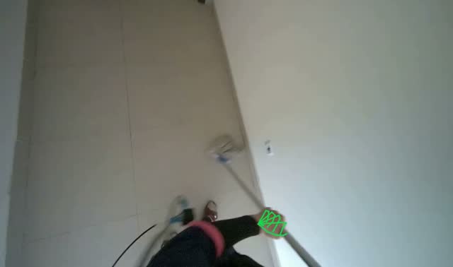 Mopping hallway floor: egocentric robotics sample
