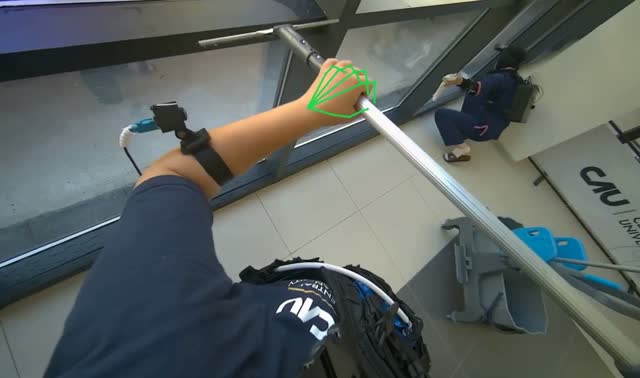 Cleaning glass panels and frames: egocentric robotics sample