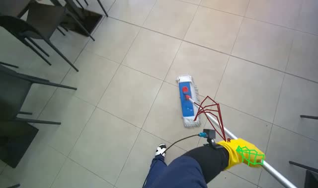 Mopping cafe floor: egocentric robotics sample