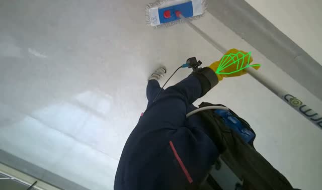 Mopping office floor: egocentric robotics sample