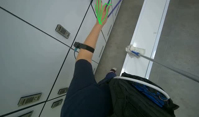 Placing hangers on lockers: egocentric robotics sample