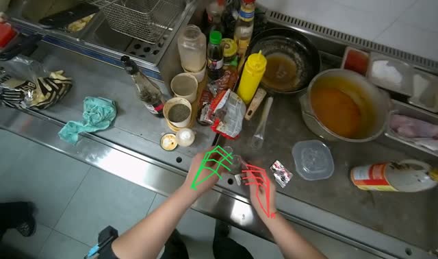Preparing and adding ingredients to bowl: egocentric robotics sample