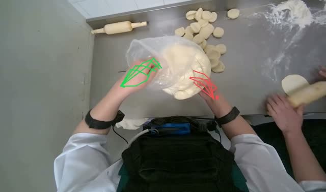 Removing Spiral Dough from a Bag: egocentric robotics sample
