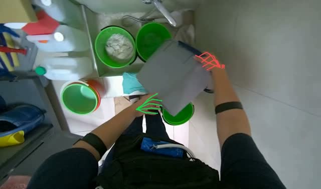 Emptying and replacing mop bucket: egocentric robotics sample