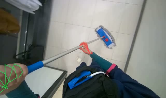 Mopping building floors: egocentric robotics sample