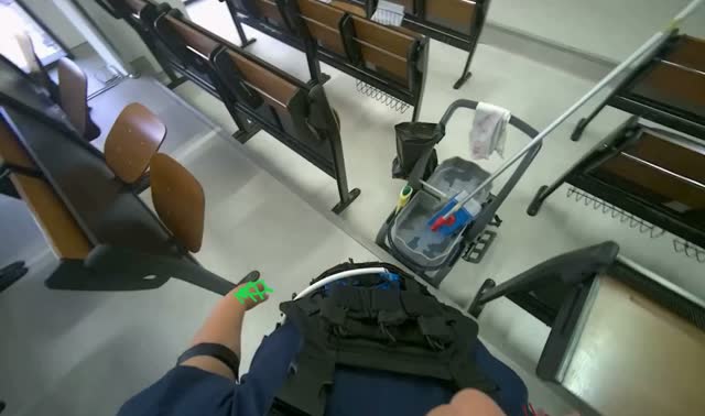 Folding desks in classroom: egocentric robotics sample