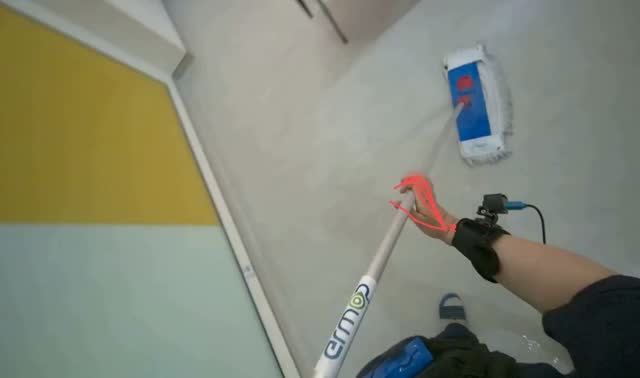Mopping room floor: egocentric robotics sample