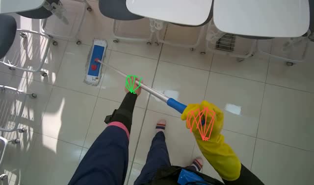 Mopping the tiled floor: egocentric robotics sample