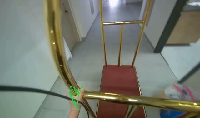 Pushing luggage cart: egocentric robotics sample