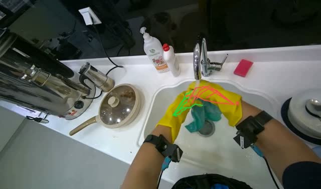 Rinsing cleaning cloth: egocentric robotics sample