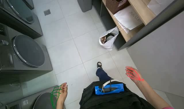 Unloading clothes from washing machine: egocentric robotics sample