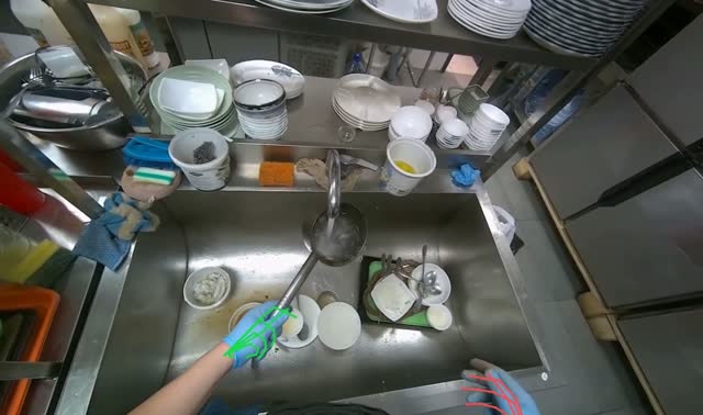 Discarding soapy water and getting fresh water: egocentric robotics sample