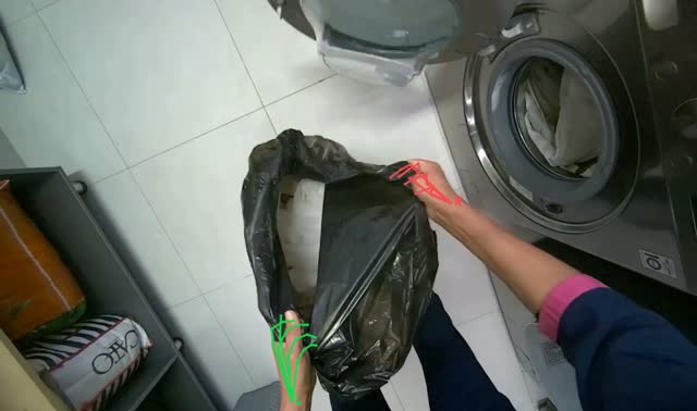 Loading laundry into washing machine: egocentric robotics sample
